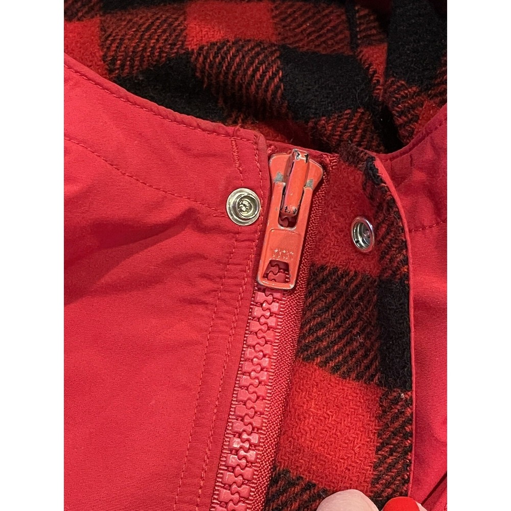 Vintage LL Bean Baxter State Park Red Plaid Buffalo Freeport Maine USA Made Sz L - Picture 7 of 8